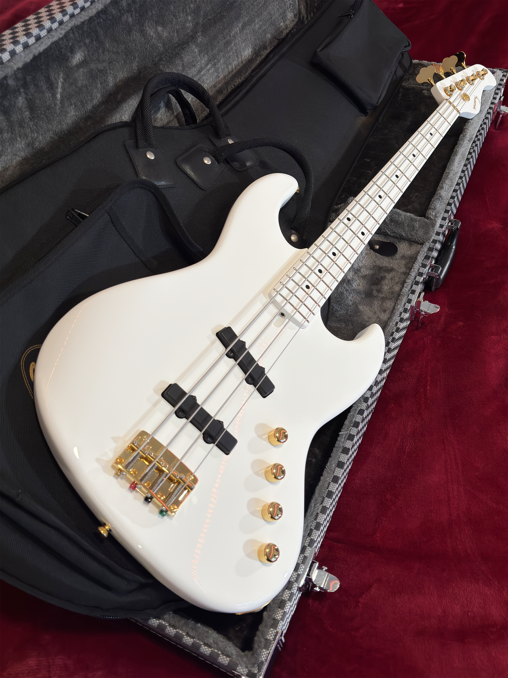 2022 Moon Custom Guitars Japan JJ-4 Larry Graham Signature - Snow White